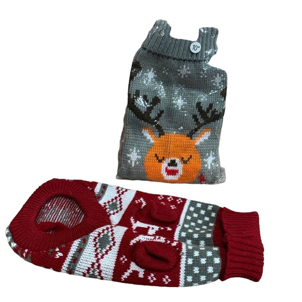 Pair of New Small Cat or Dog Warm Turtleneck 10" Long Pet Sweaters
